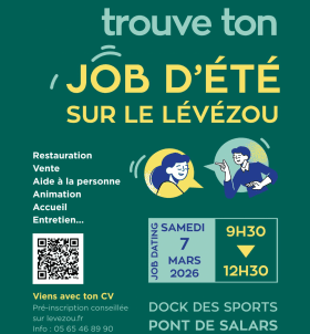 2ème édition du job dating emplois saisonniers de l'Agence d’Attractivité et de Développement Touristique du Lévézou 